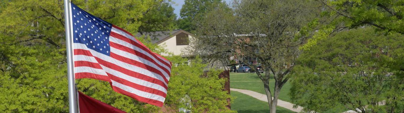 Rider flag and American flag